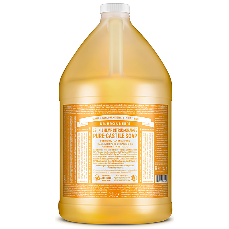 Dr. Bronner's Citrus Orange Castile Liquid Soap 3.8L
