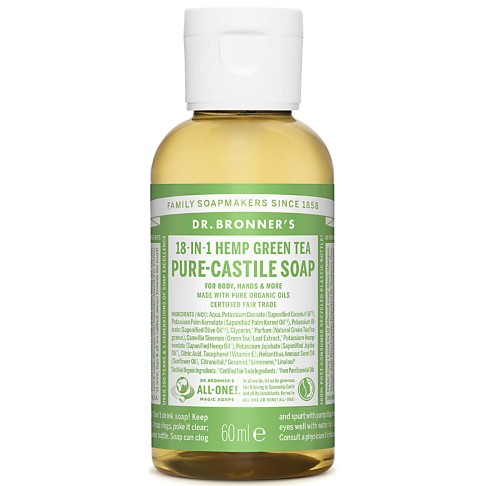Dr. Bronner's Green Tea Castile Liquid Soap - 60ml