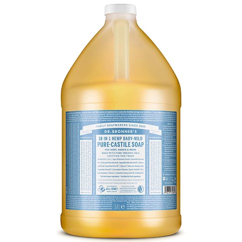 Dr. Bronner's Baby Unscented Castile Liquid Soap - 3.8L