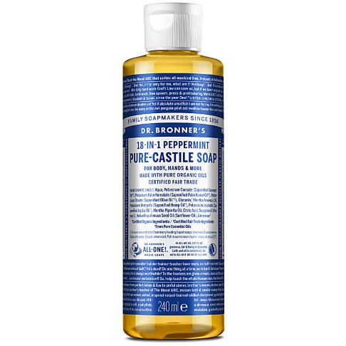 Dr. Bronner's Peppermint Castile Liquid Soap - 237ml