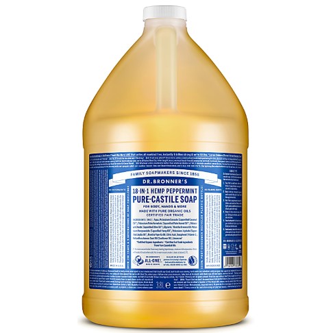 Dr. Bronner's Peppermint Castile Liquid Soap - 3.8L