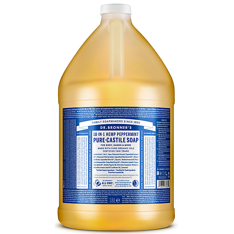 Dr. Bronner's Peppermint Castile Liquid Soap 3.8L