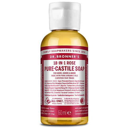 Dr. Bronner's Rose Castile Liquid Soap - 60ml