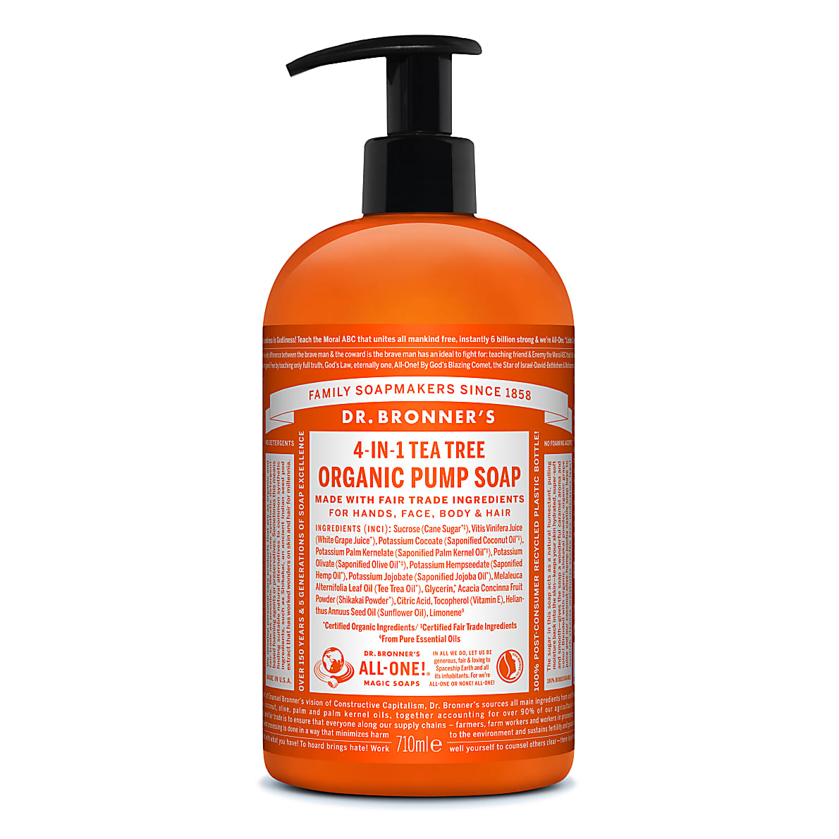 Dr. Bronner's Organic Pump Soap Tea Tree 710ml