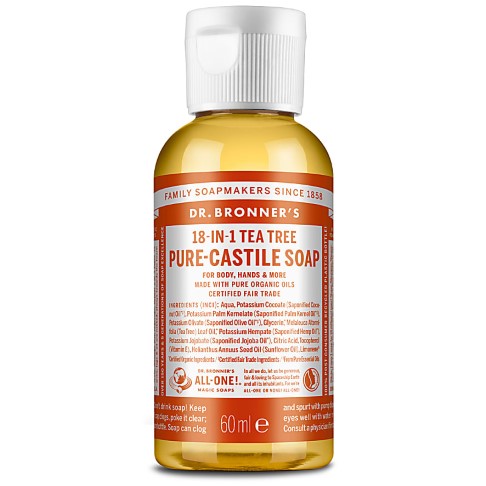 Dr. Bronner's Tea Tree Castile Liquid Soap - 60ml