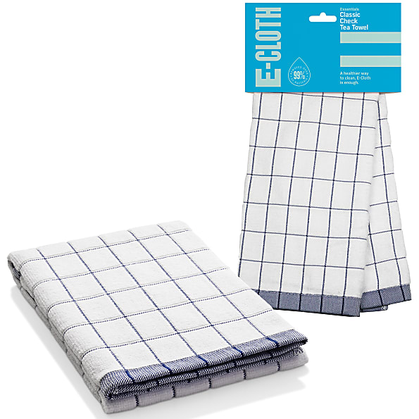 E-Cloth Classic Check Tea Towel (Blue)