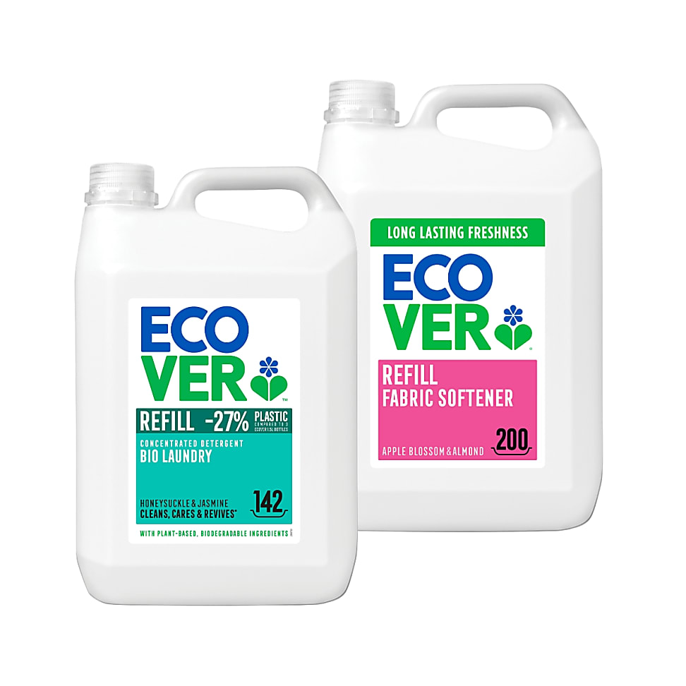 Ecover Concentrated Bio Laundry Liquid & Fabric Softener 5L Mixed B...
