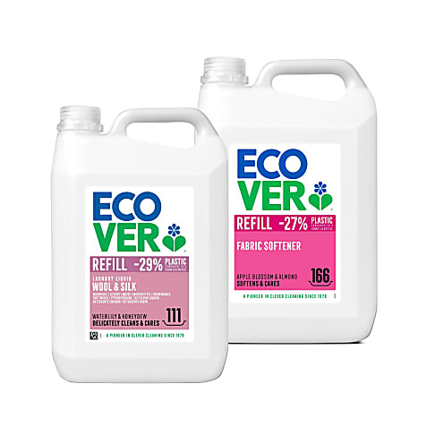 Ecover Fabric Softener & Wool and Silk Laundry Liquid 5L Mixed Bundle
