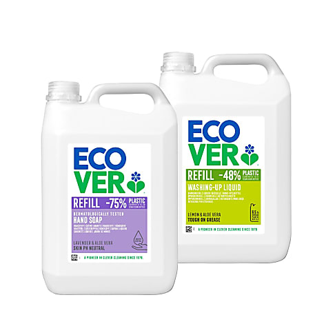 Ecover Hand Soap & Lemon & Aloe Vera Washing Up Liquid 5L Mixed Bundle
