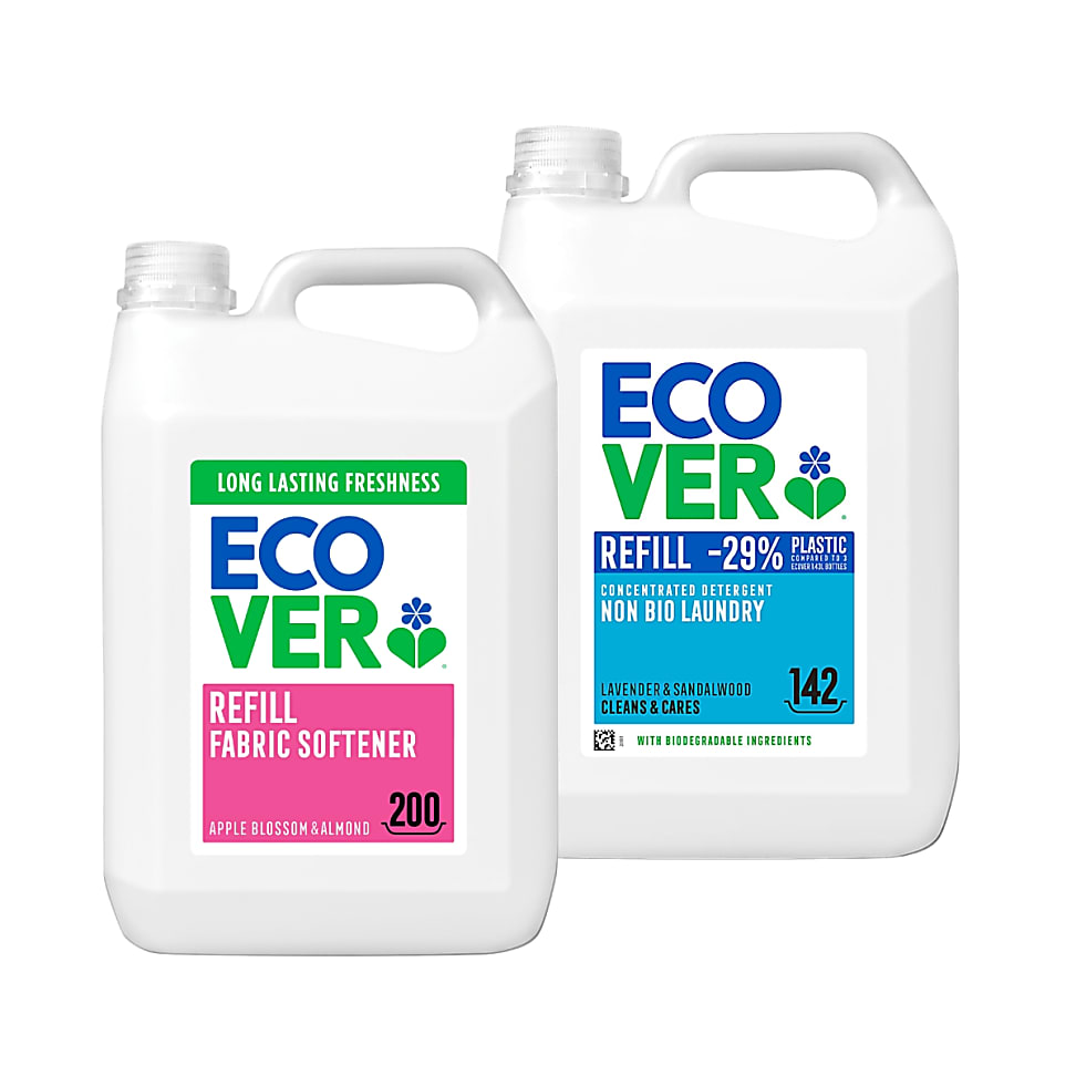 Ecover Fabric Softener & Concentrated Non-Bio Laundry Liquid 5L Mix...