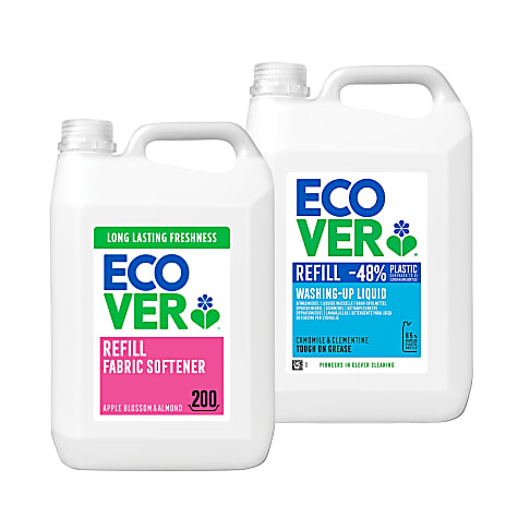 Ecover Fabric Softener & Chamomile Washing Up Liquid 5L Mixed Bundle