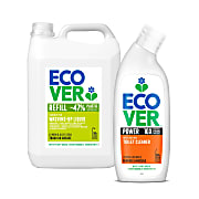 Ecover Lemon & Aloe Washing Up Liquid & Power Toilet Cleaner Mixed Bundle