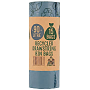 Eco Green Living Recycled Drawstring Bin Liners - 90L