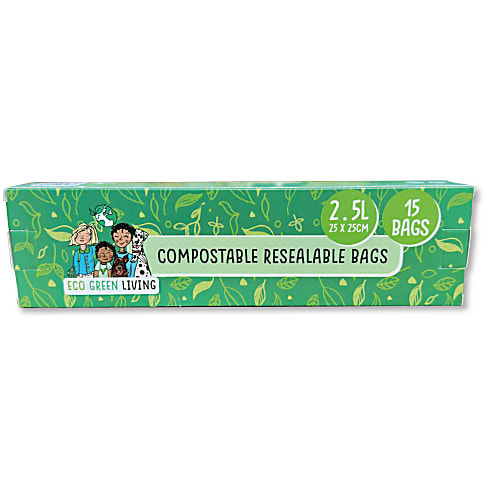 Eco Green Living Compostable Resealable Food Bags 2.5L
