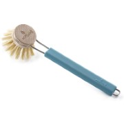 Eco Living Dish Brush with Replaceable Head - Natural Plant Bristles - Petrol Blue