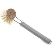 Eco Living Dish Brush with Replaceable Head - Natural Plant Bristles - Grey