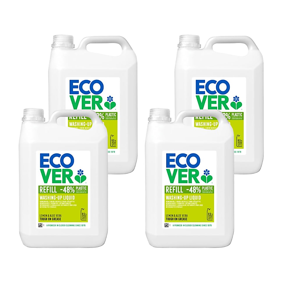 Ecover Washing Up Liquid with Lemon & Aloe Vera 5L Refill Bundle