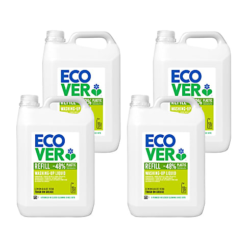 Ecover Washing Up Liquid with Lemon & Aloe Vera 5L Refill Bundle