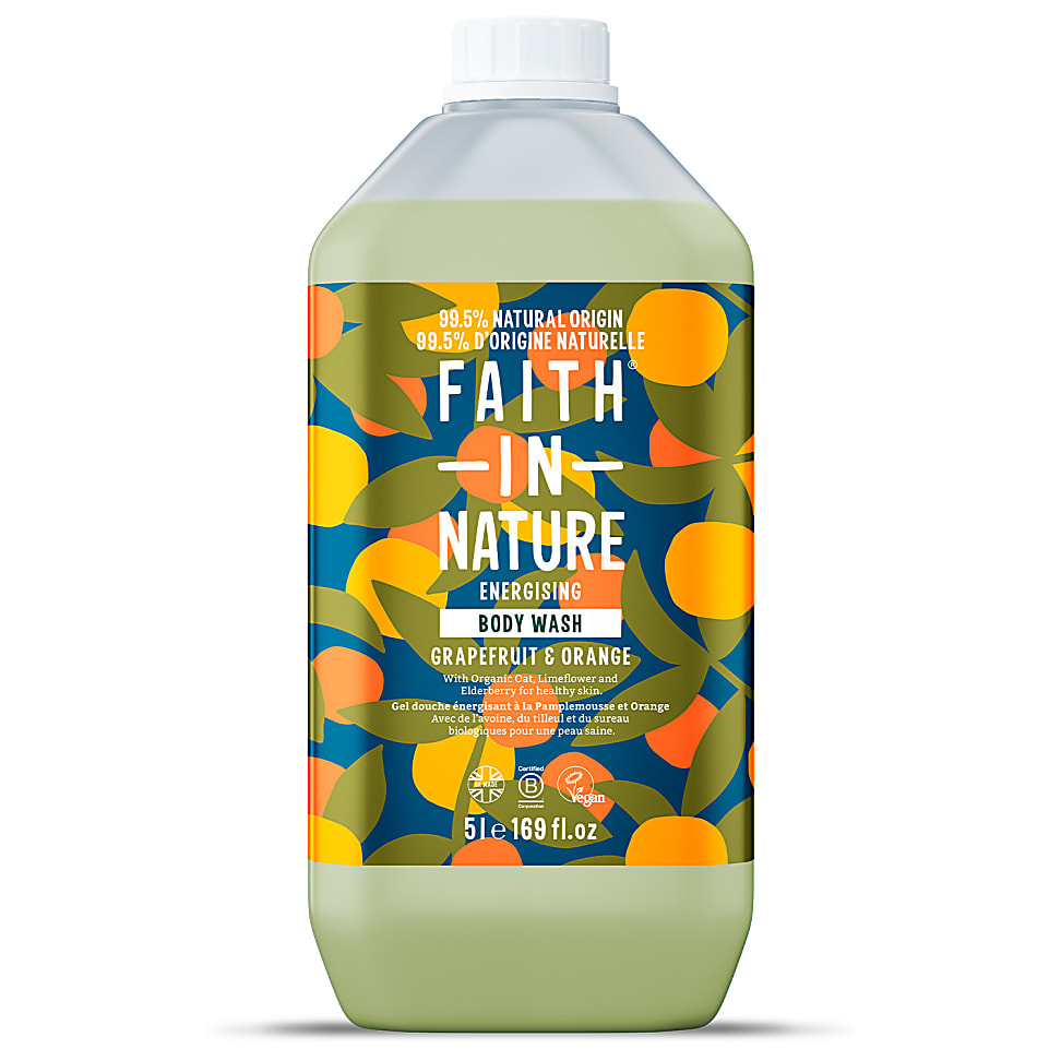 Faith in Nature Grapefruit & Orange Shower Gel & Foam Bath 5L