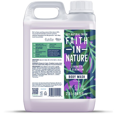 Faith in Nature Lavender & Geranium Body Wash - 2.5L
