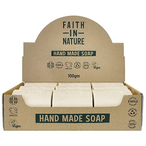 Faith in Nature Box of 18 Unwrapped Natural Hand Made Coconut Soaps