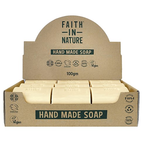 Faith in Nature Box of 18 Unwrapped Natural Hand Made Fragrance Free Soaps