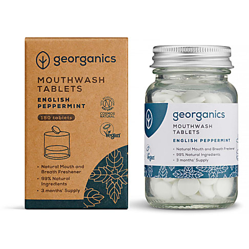 Georganics Fluoride Free Mouthwash Tablets - English Peppermint