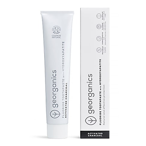 Georganics Fluoride Toothpaste with Hydroxyapatite - Activated Charcoal
