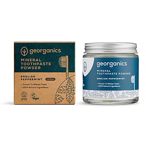Georganics Fluoride Free Mineral Toothpaste Powder - English Peppermint