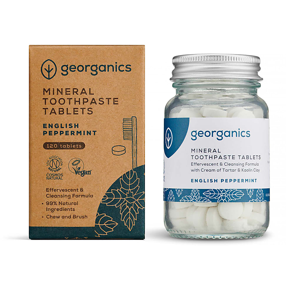 Georganics Fluoride Free Mineral Toothpaste Tablets - English Peppe...