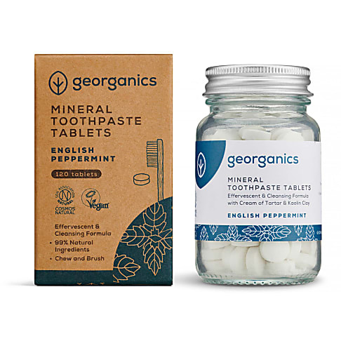 Georganics Fluoride Free Mineral Toothpaste Tablets - English Peppermint