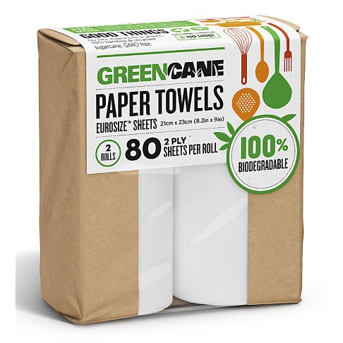 Greencane 2 Ply Kitchen Towels (70 Sheets) 2 Pack