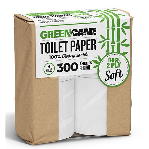 Greencane Paper Toilet Roll: 4 Pack of Sugarcane Toilet Paper