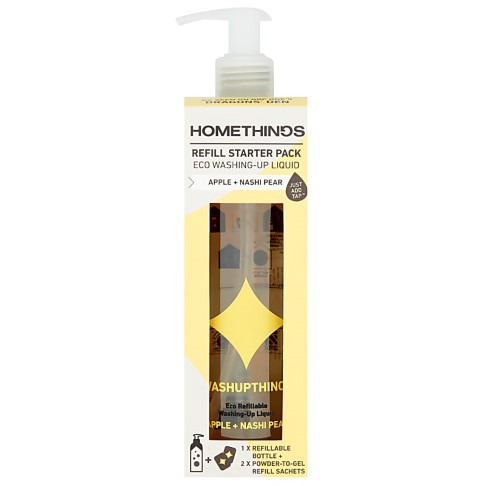 Homethings Eco Washing Up Liquid Refill Starter Pack (bottle + 2 sachets)