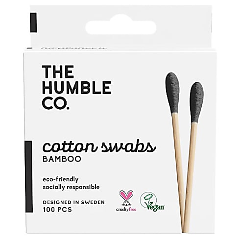 Humble Natural Cotton Swabs - Black (100 pcs)