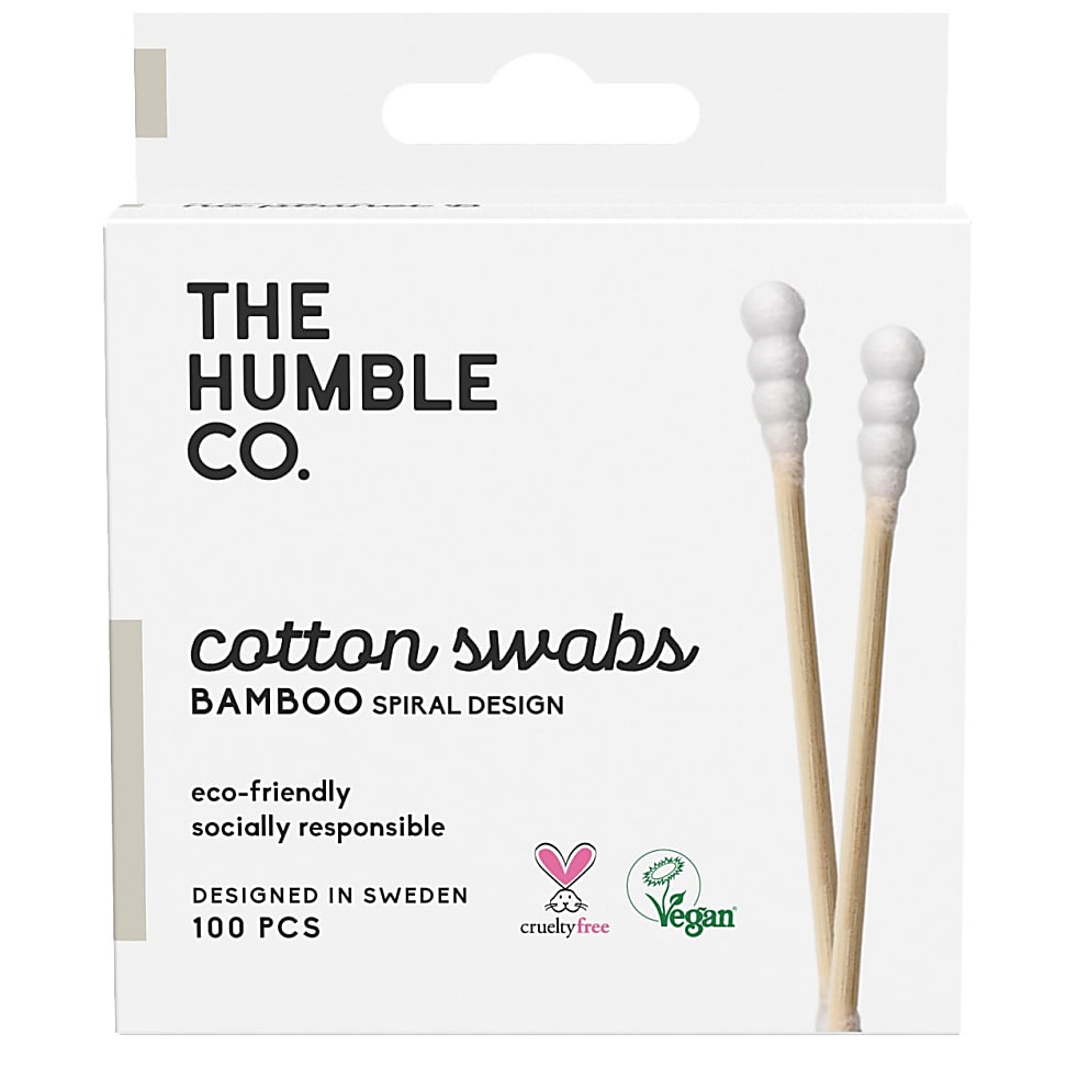 The Humble Co. Cotton Swabs Spiral Tip White - 100 pcs