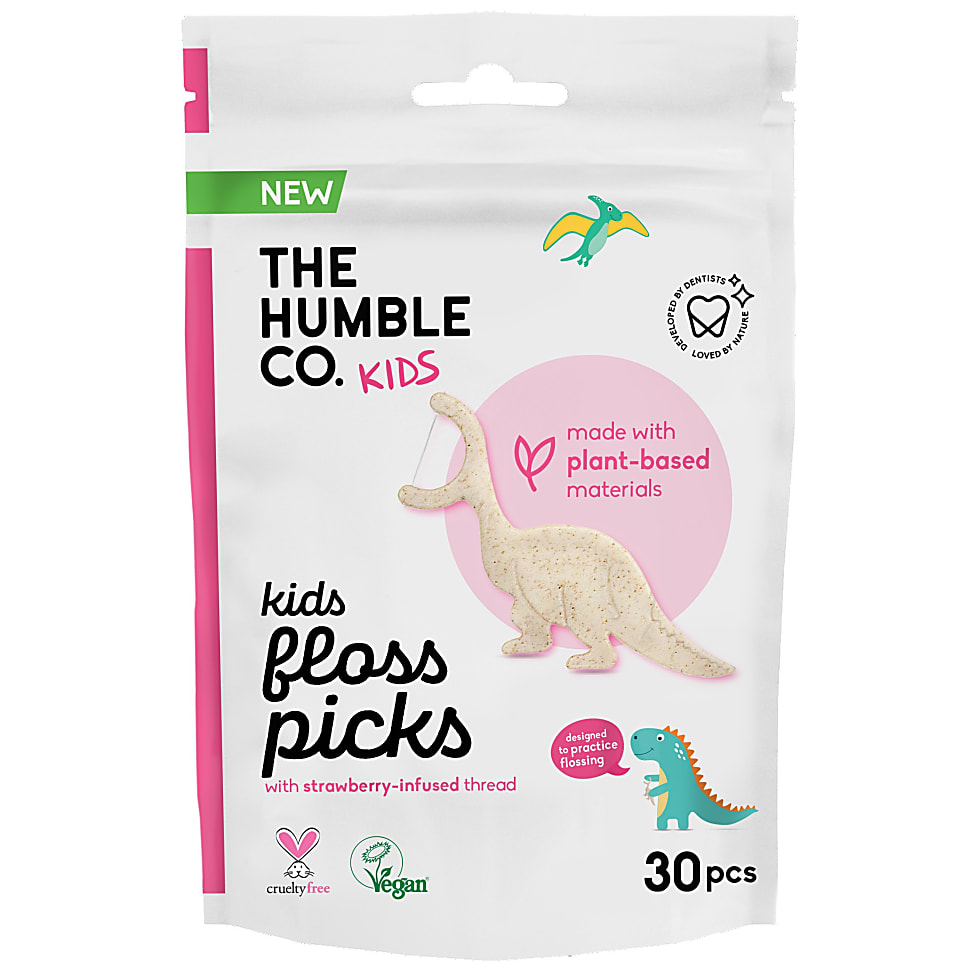 The Humble Co. Kids Floss Picks Strawberry - 30 pcs