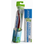 Jason Sea Fresh Antiplaque & Strengthening Toothpaste with Preserve Toothbrush