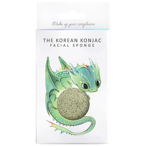 Konjac Mythical Dragon Sponge Box with Hook - Green Clay
