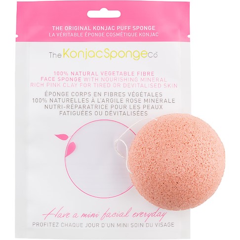 Konjac Facial Puff Sponge with French Pink Clay - for tired devitalised skin