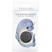 Konjac Mythical Narwhal Sponge with Hook - Bamboo Charcoal