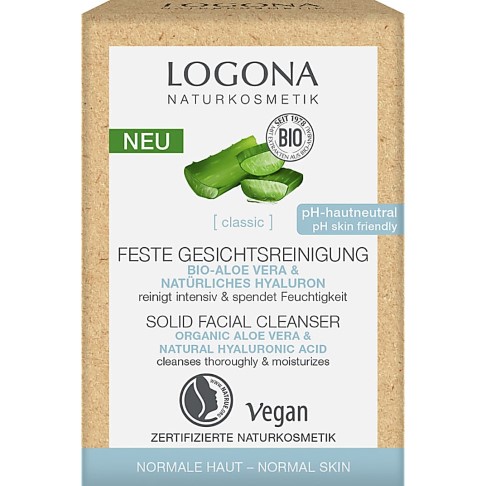 Logona Solid Facial Cleanser - organic Aloe Vera & natural Hyaluronic Acid
