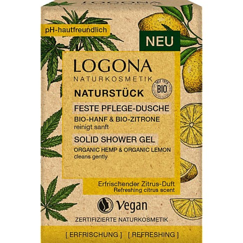 Logona Solid Shower Gel - organic Hemp & Lemon