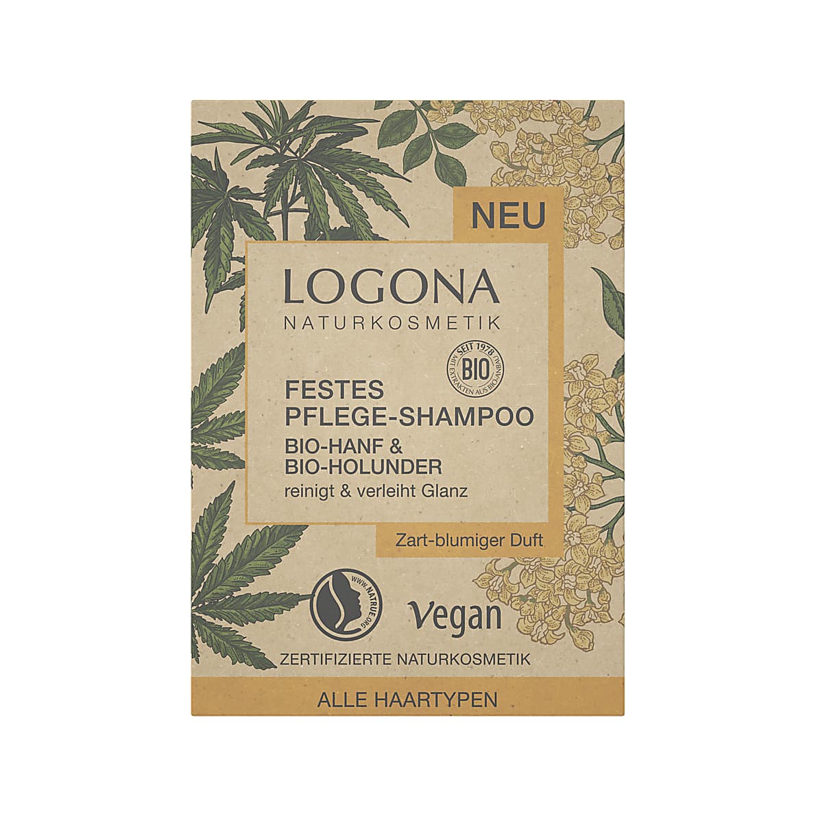 Logona Shampoo Bar - Organic Hemp & Organic Elderberry