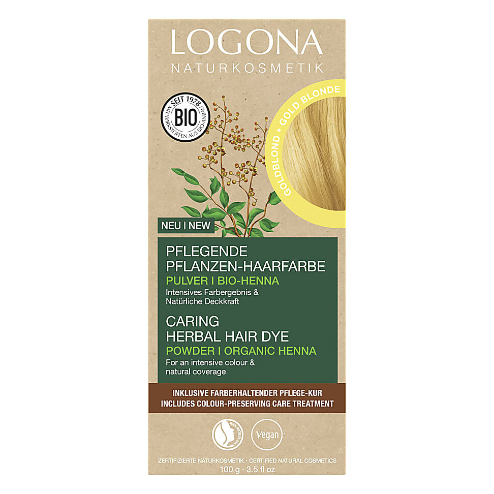 Photos - Hair Dye Logona Hair Colour Powder - Golden Blonde LOGHAIRPOWDGB 
