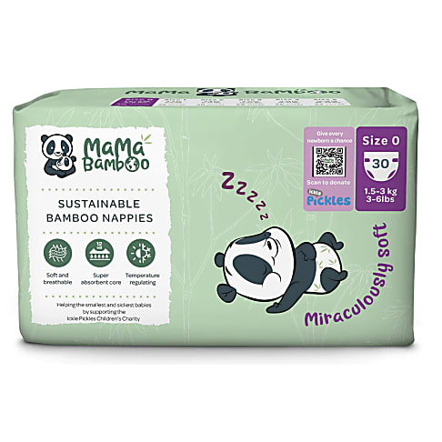 Mama Bamboo Eco Nappies - Size 0 (Tiny Baby)