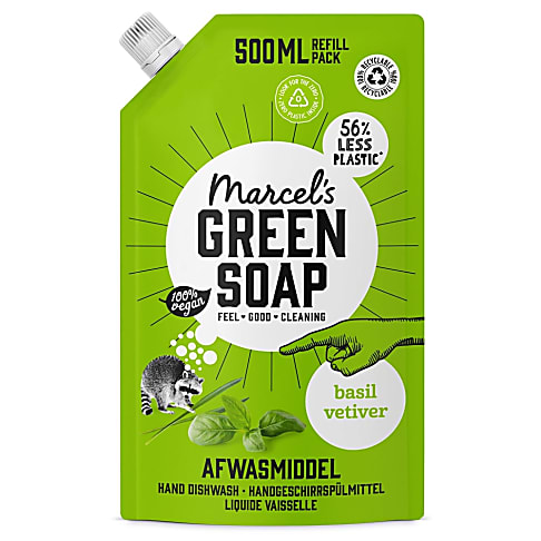 Marcel's Green Soap Washing Up liquid Basil & Vetiver - Refill