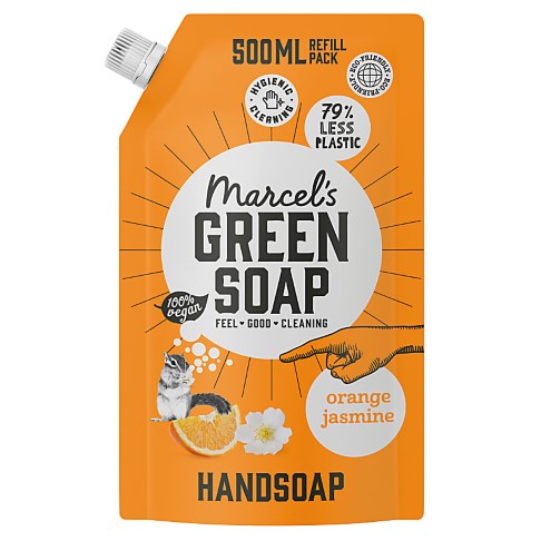 Marcel’s Green Soap Hand Soap Orange & Jasmine 500ml Refills