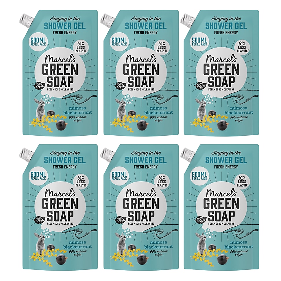 Marcel's Green Soap Shower Gel Mimosa & Blackcurrant - Refill (6 x ...