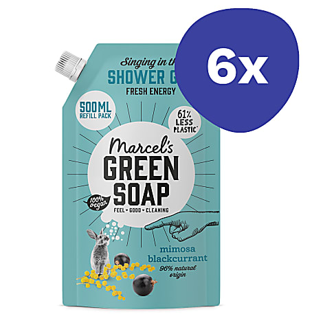 Marcel's Green Soap Shower Gel Mimosa & Blackcurrant - Refill (6 x 500ml)
